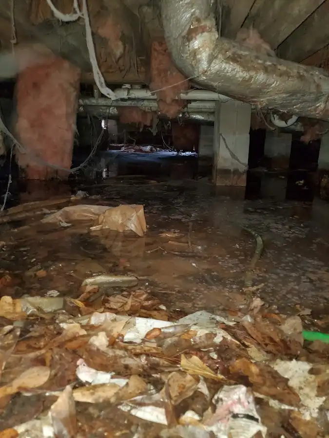 Crawl space flood assessment for Commercial Water Damage Restoration in South Bound Brook